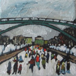 Wintry Day on the Rideau (sold) 15.24cm x 15.24cm Acrylic on Canvas